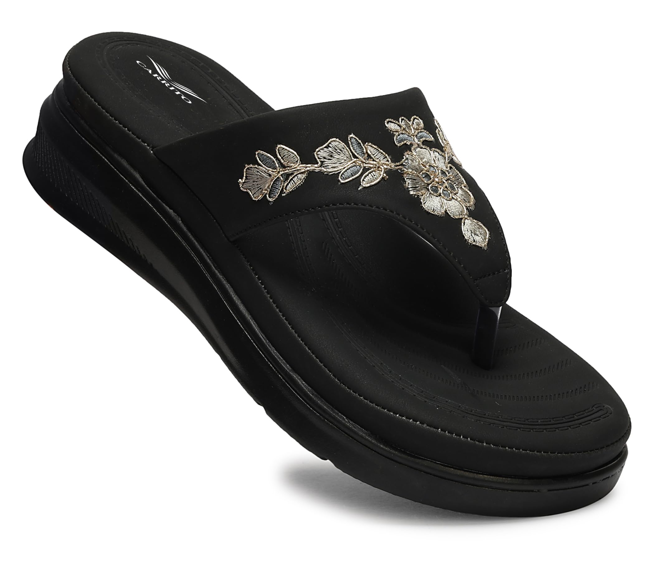 Women Wedge Thong Heels | Comfortable Flats | Comfort Orthopaedic Sandals for Women| Doctor Slippers/Flip-Flops | Arch Support & Heel Cushion | Lightweight Anti-Skid Sole | Ultra-Cushioned Shock Absorbing Footbed | Available in Open Toe & Toe Separator Style-image-24