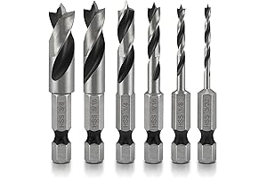 11401A 6-Piece Brad Point Drill Bit Set - The Perfect Companion for Your Woodworking Projects