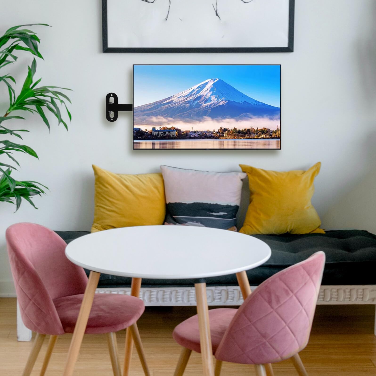 Supporto da Parete per Tv Schermo Piatto Supporto Fisso per Monitor per Computer Inclinazione Regolabile Resistente in Compatibile Schermi