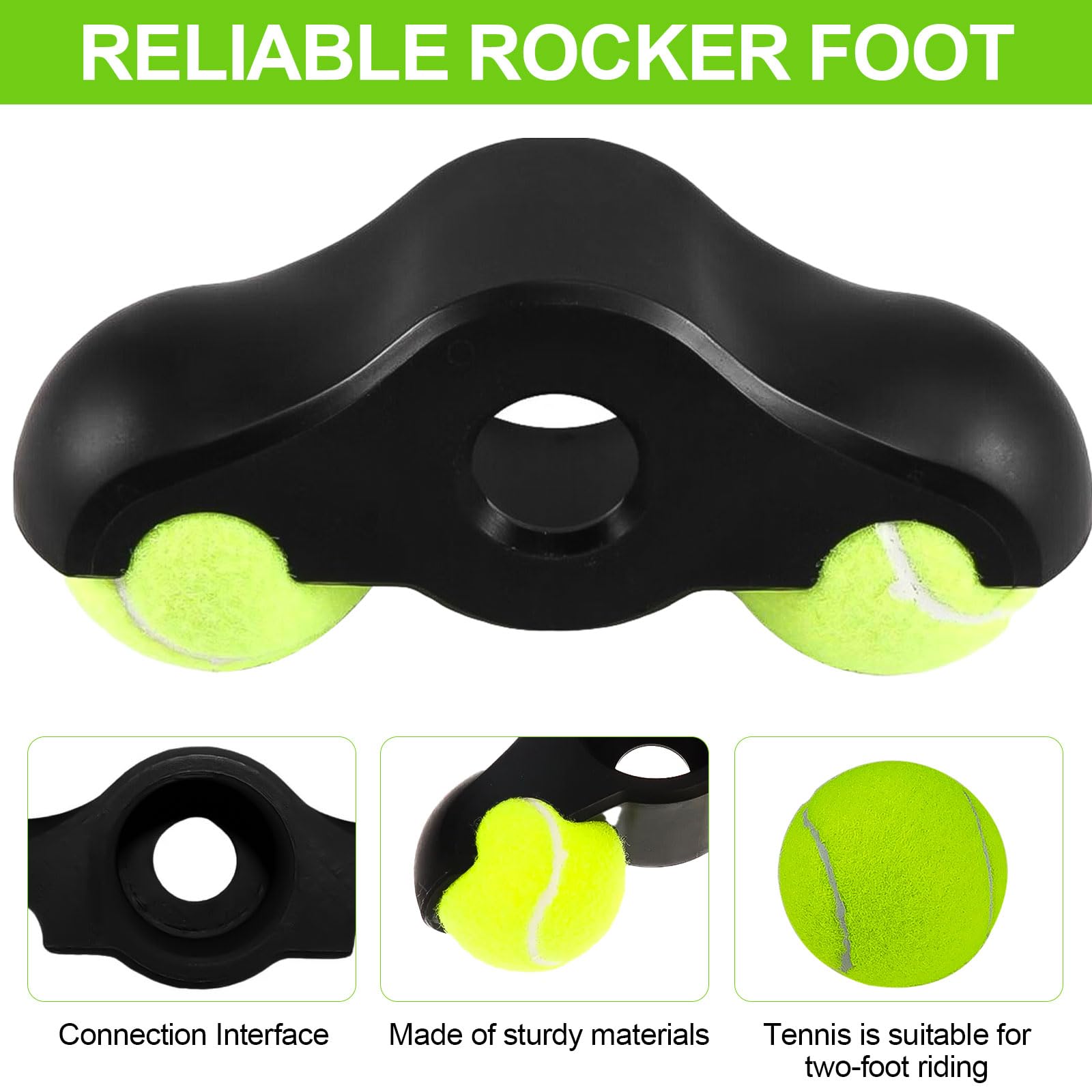 4 Pezzi Rocker Plate Feet, Accessori per Kickr Core 2 Rullo da Allenamento, Ciclismo Indoor Adattatori per Piedi Tennis, con 8 Palline Tennis, piedi Tennis Rullo Allenamento per Wahoo Kickr Core (4)