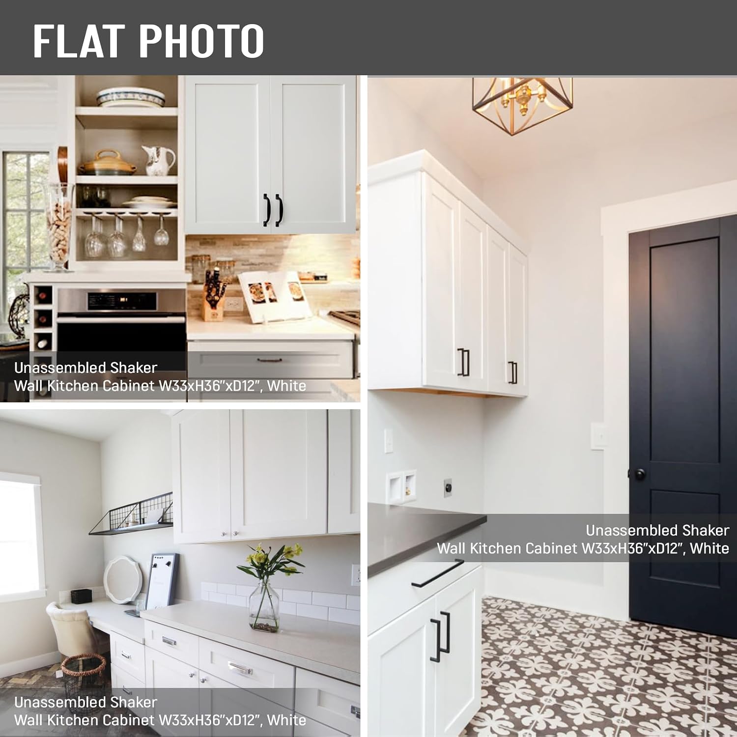 Wall Kitchen Cabinets, White Shaker Cabinet, Wall Mounted, RTA Upper Cabinet, Modern for Kitchen and Bathroom with Door (White, 33" W x 36" H x 12" D)