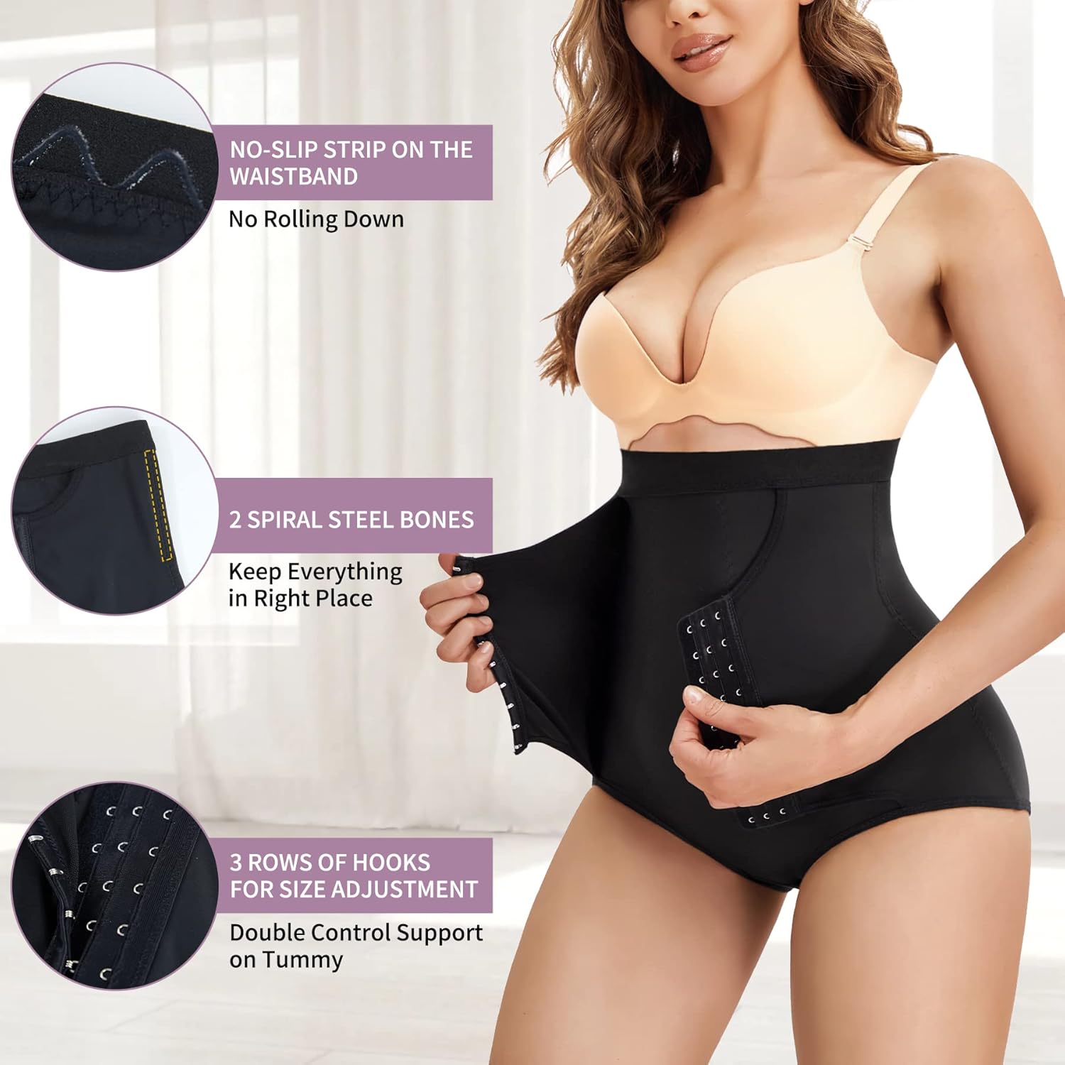 YERKOAD Womens Butt Lifter Panties Tummy Control Waist Trainer High Waist Stomach Body Shaper Girdle Slimming Underwear - Image 3