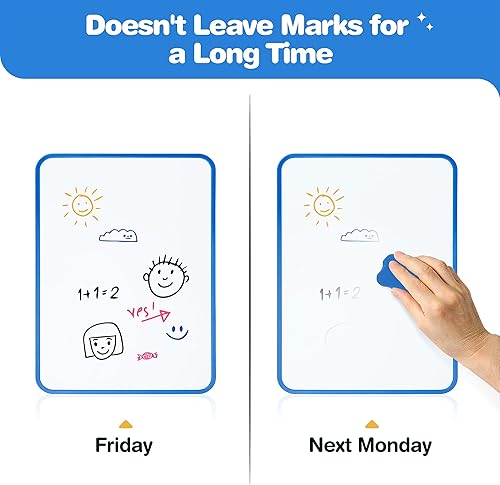 Miniatura 3 de SOTER Pizarra blanca pequeña de borrado en seco de 11.5 x 8.5 pulgadas, mini pizarras de borrado en seco para estudiantes, magnética, de doble cara,