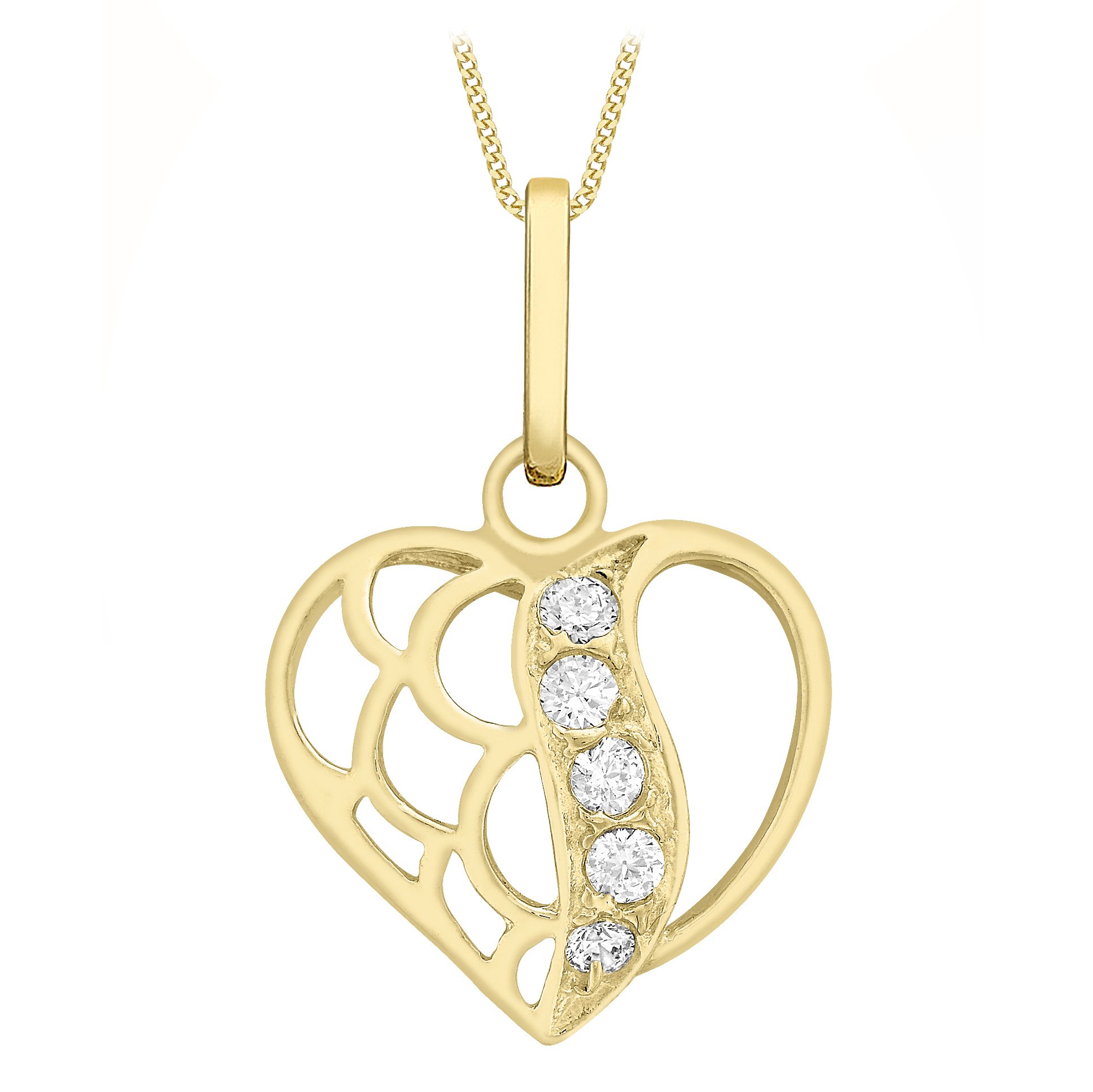Carissima Collar de mujer con oro blanco de 9 quilates (375/1000), circonita, 46 cm