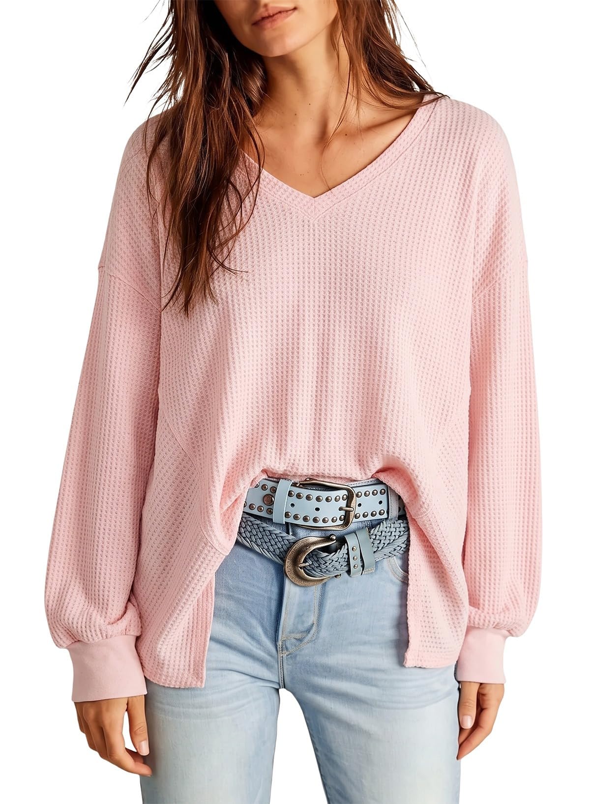 Dokotoo Womens Waffle Knit Tops Trendy Fashion 2026 Oversized T Shirts