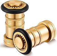 Shimeyao 2-Pack 1" Brass Fire Hose Nozzles NPT/NPSH Thread - Adjustable Fog/Straight Stream for Firefighting, Dust Control & Greenhouses