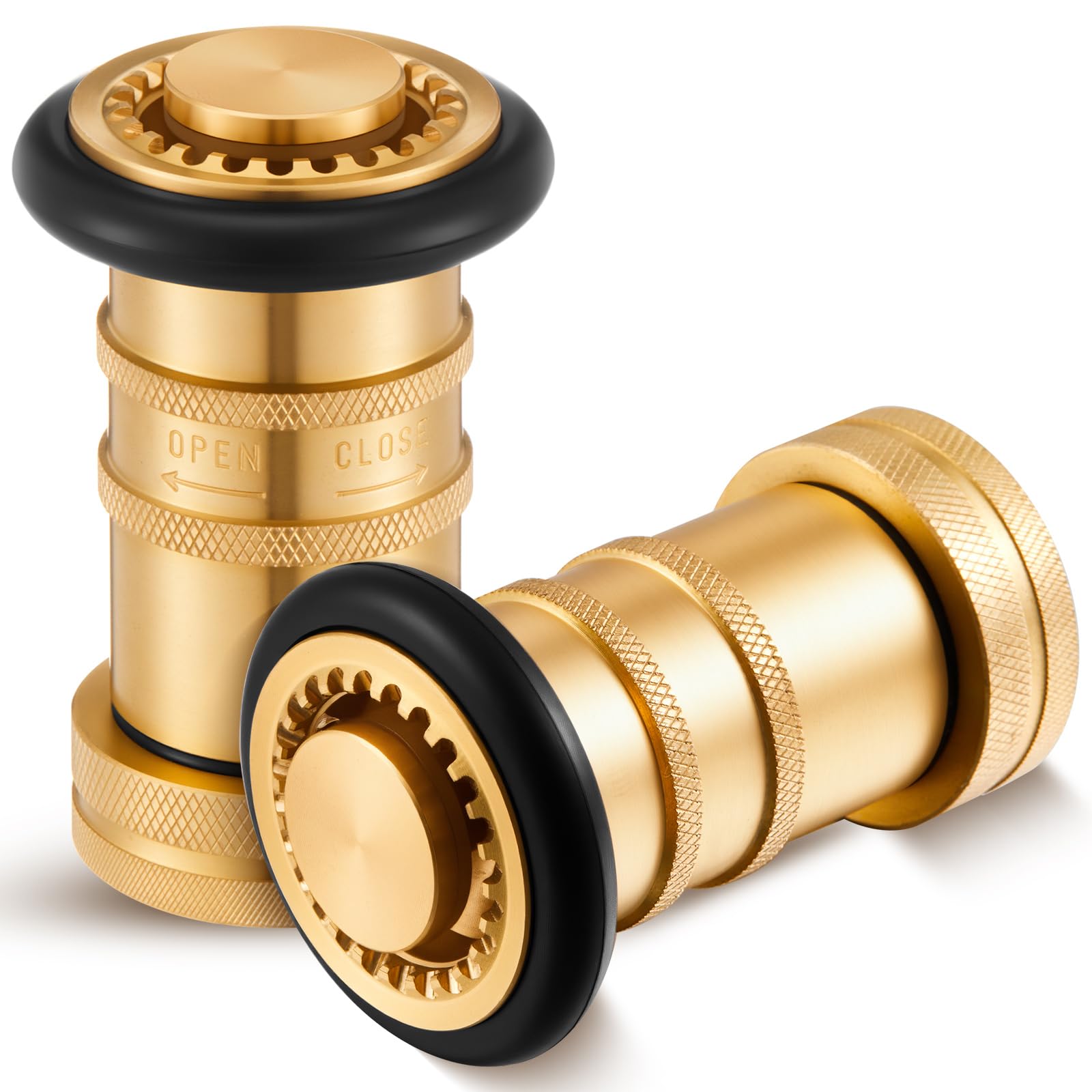 Shimeyao 2 Pcs 1" NPT/NPSH Fire Hose Nozzle Brass Fire Equipment Heavy Duty Industrial Spray Jet Fog
