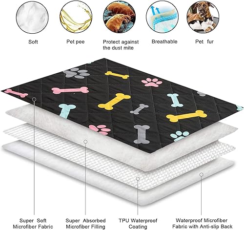 Miniatura 5 de SPXTEX Almohadillas para jaulas para perros, alfombras lavables para perros, almohadillas antideslizantes para orina de cachorros para perros