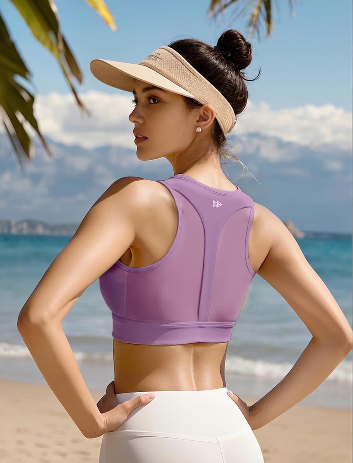 Yvette Front Zip Sports Bras for Women High Impact Mesh Racerback Full Support Sports Bra Plus Size for Running - Image 7