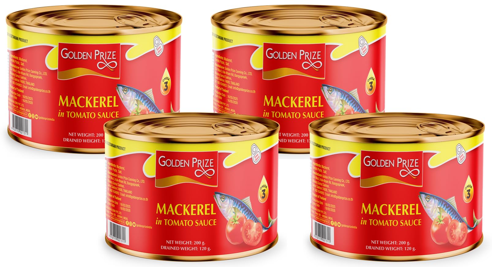 Golden Prize Mackerel in Tomato Sauce, 200g(Pack of 4)-image-47