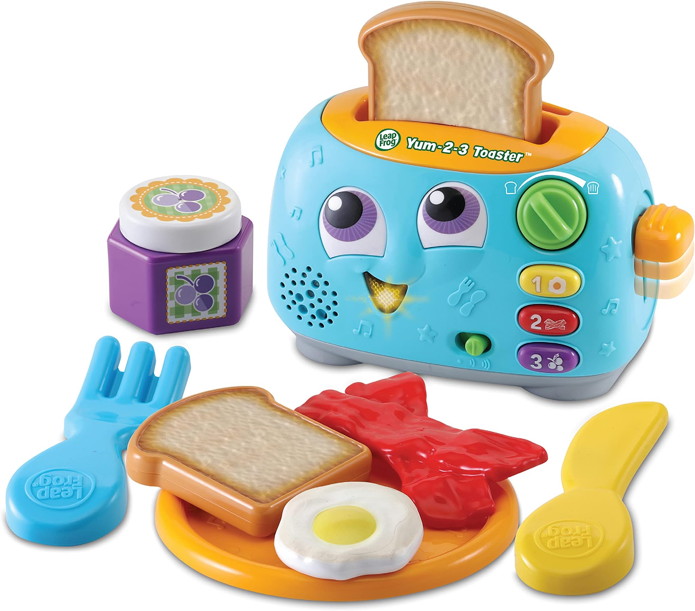 Yum-2-3 Toaster, Learning Toy with Sounds and Colours for Sensory Play, Educational Toys for Kids, Preschool Toys, Pretend Play for Boys and Girls Aged 1, 2 & 3 Years, English Version