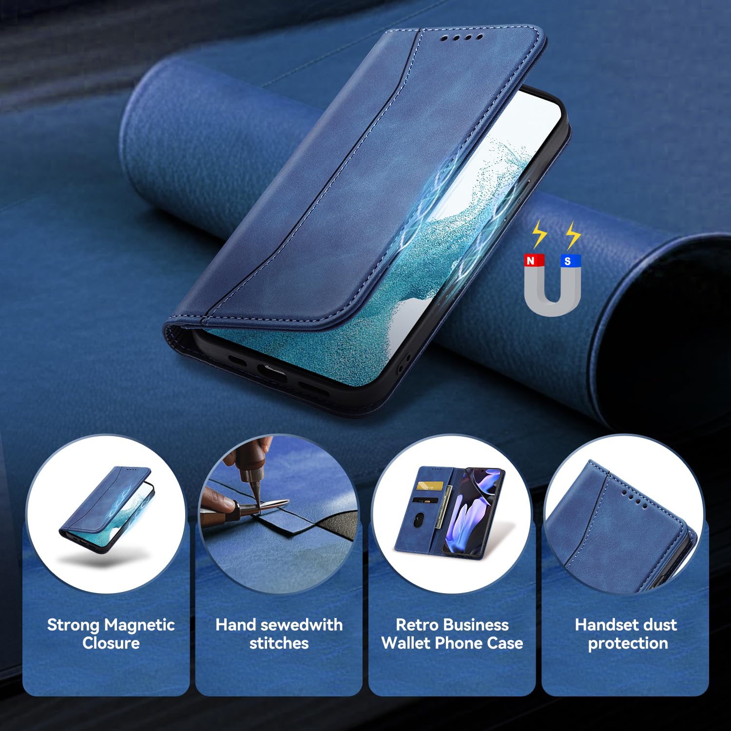 TIANCI Cover Per OnePlus 13R - Custodia Portafoglio In Pelle PU Con Motivo Reticolo - Flip Case Con Slot E Cinturino