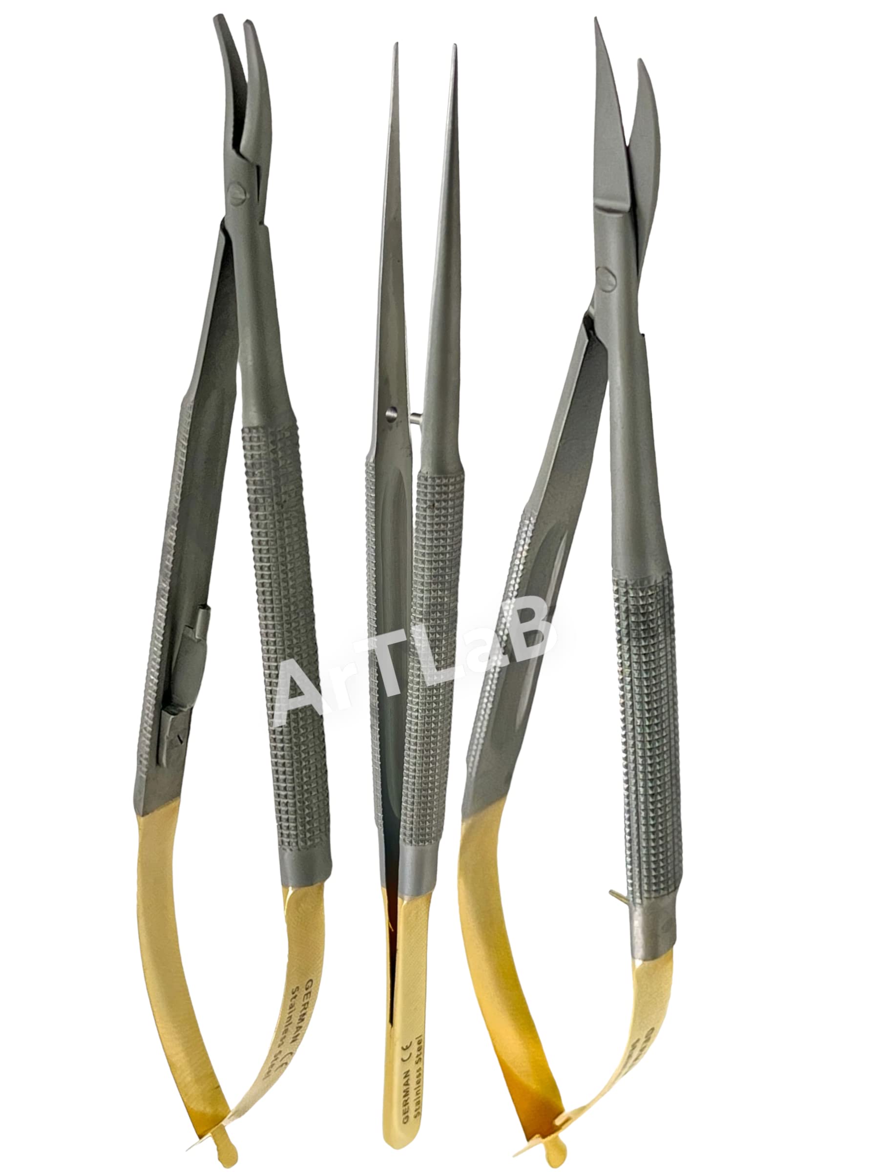 Curved Surgical Scissors Castroviejo Needle Holders Curved TC Fig 2 ...