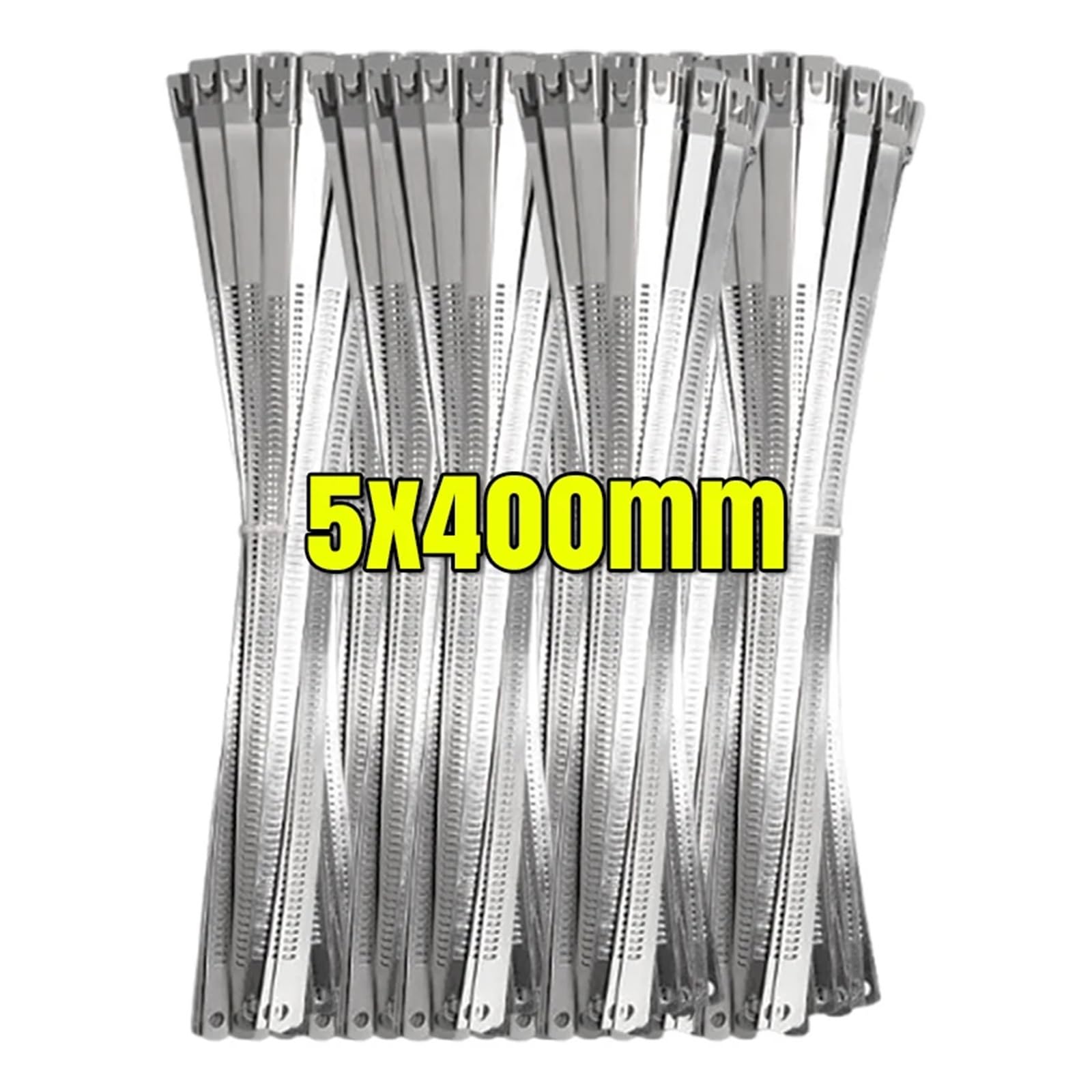 Edelstahl Kabelbinder Edelstahl-Kabelbinder, selbstsicherndes Metallwickelband, Mehrzweck-Kabelbinder, Drahtbefestigungen, Hardware-Organizer für Kabelbündelung(5x400mm,100PCS)