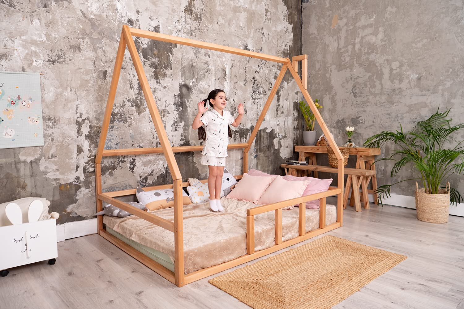 Buy Montessori Platform Bed Toddler bed Kids Floor Bed House Frame