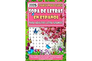 Sopa de Letras en Español Para Adultos: Letragrande, Palabras Positivas, Con Soluciones