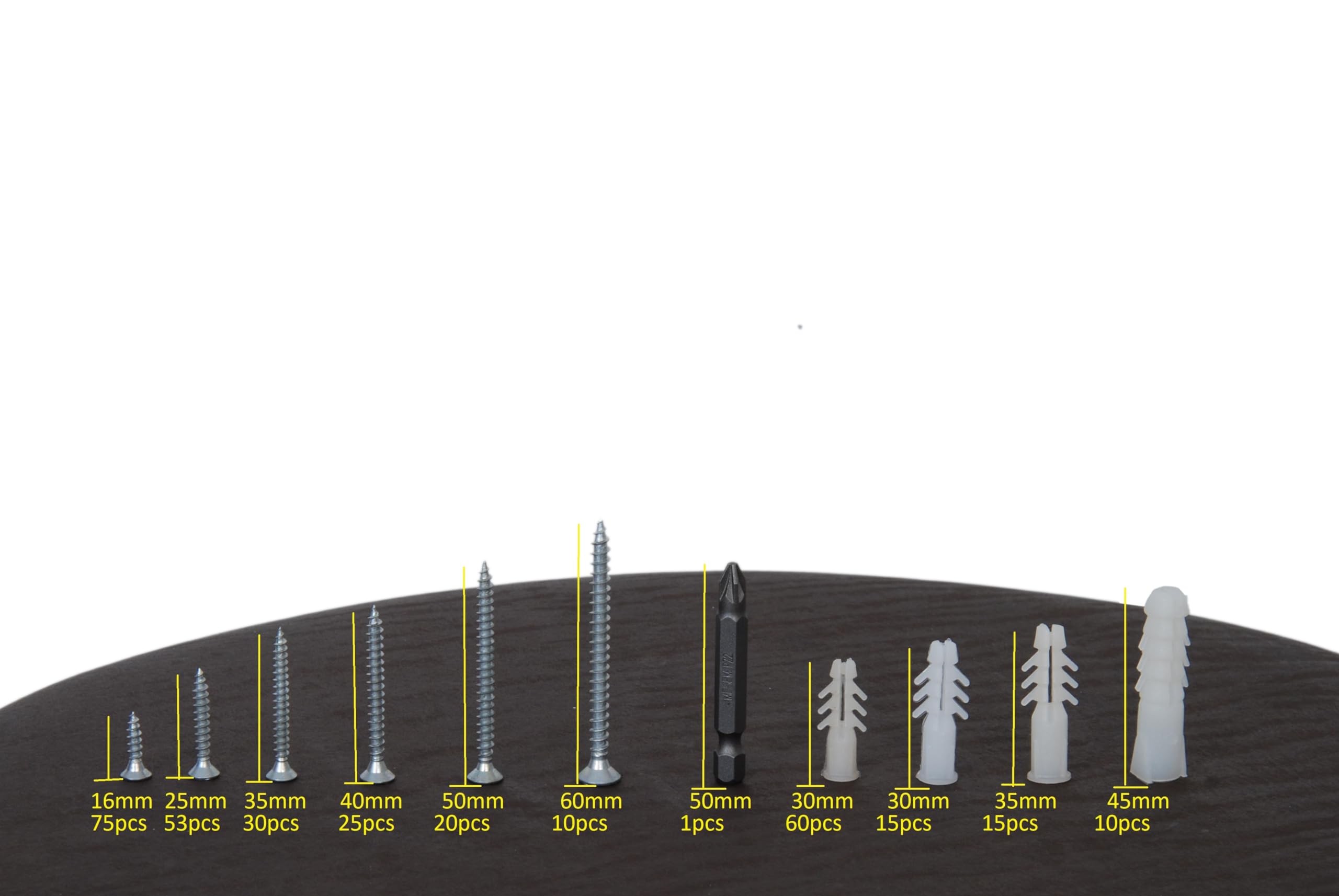 Netzerkoz All Essential Fasteners 320Parça 12 Çeşit Vida Seti, Dübelli Sunta Vidası Seti,matkap Ucu Bits Uç Ve Takım Çantası