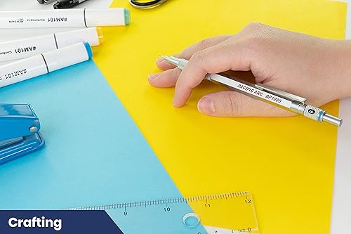 Miniatura 8 de Pacific Arc Chromagraph lápiz mecánico de metal de 0.5 mm con cañón plateado, lápiz mecánico con indicador de calibre de mina incorporado, soporte