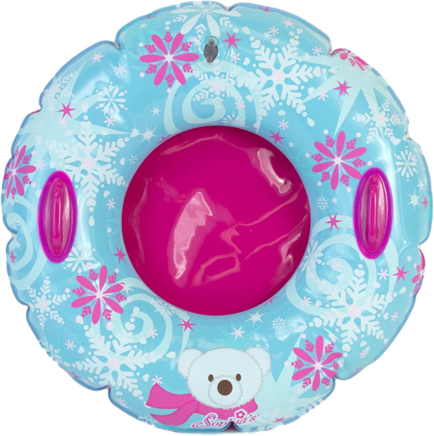 Sophia s Winter Doll Vest, Pink Fleece Hat, Mittens, and Polar Bear Snowflake Inner Tube 4 Piece Winter Set for 18" Dolls, Pink/Blue