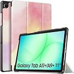 TiMOVO Case for Samsung Galaxy Tab A11+ Plus/A9+ Plus 11 Inch (2025/2023), Slim Lightweight Stand Hard Back Shell Protective Cover, Auto Wake/Sleep, Black