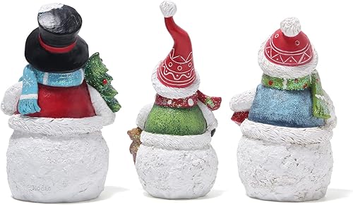 Miniatura 5 de Hodao Decoraciones de Navidad para interiores, figuras de muñeco de nieve de Navidad para el hogar, invierno, para mesa, centro de mesa, decoración