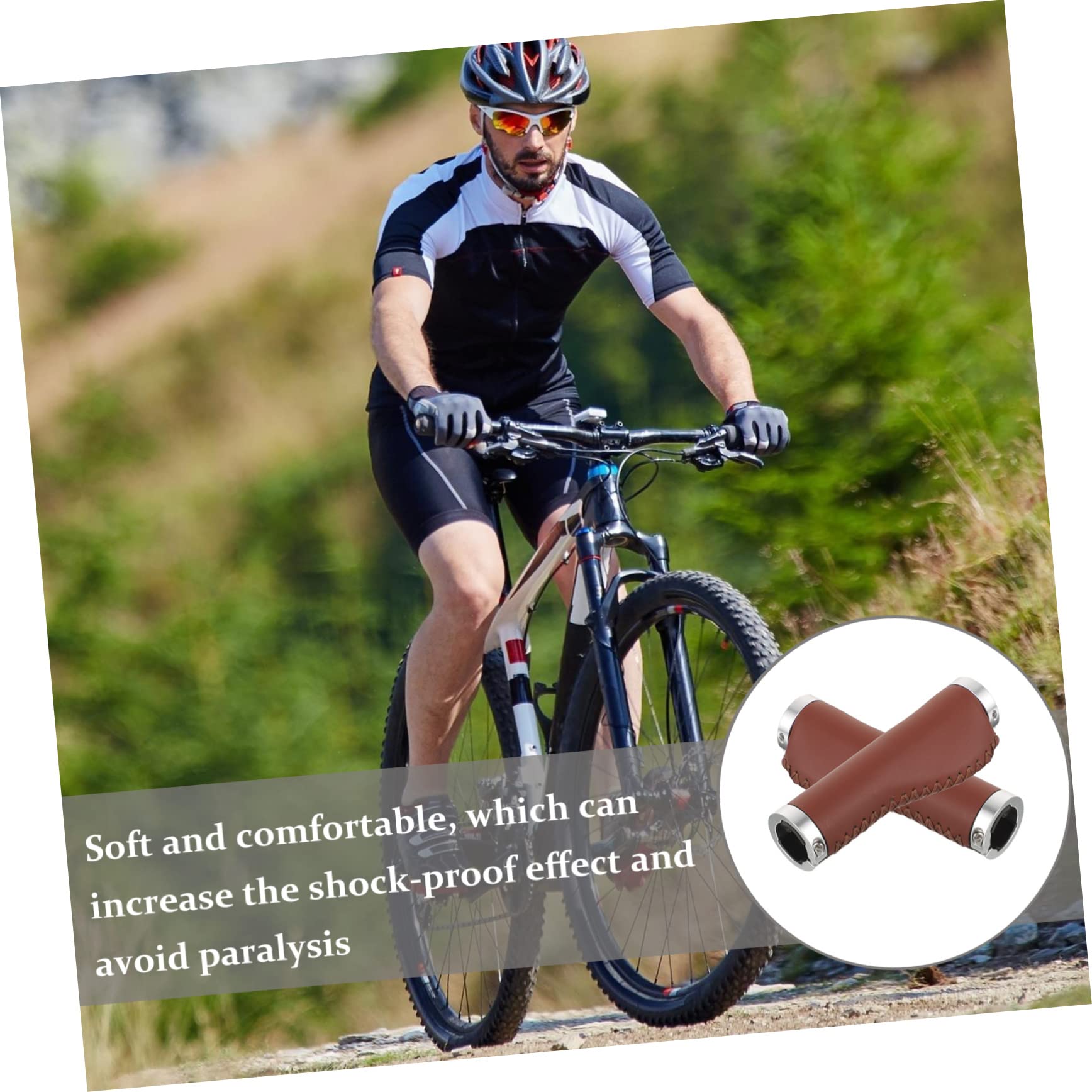 Toddmomy Poignée De Vélo Poignées De Vélo Noires Vélo Poignées Guidon Montagne Poignées De Guidon VTT Poignées De Guidon pour Vélo Poignée De Conduite Faux Cuir