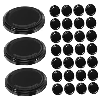 50pcs Airtight Lid Sealing Canning Lids Reusable Canning Jar Lids Jar Lids Leakproof Canning Lids Canning Lids Regular Mouth Wide Mouth Jar Lid Sky-Blue Iron - Assortment Gasket KitBlack