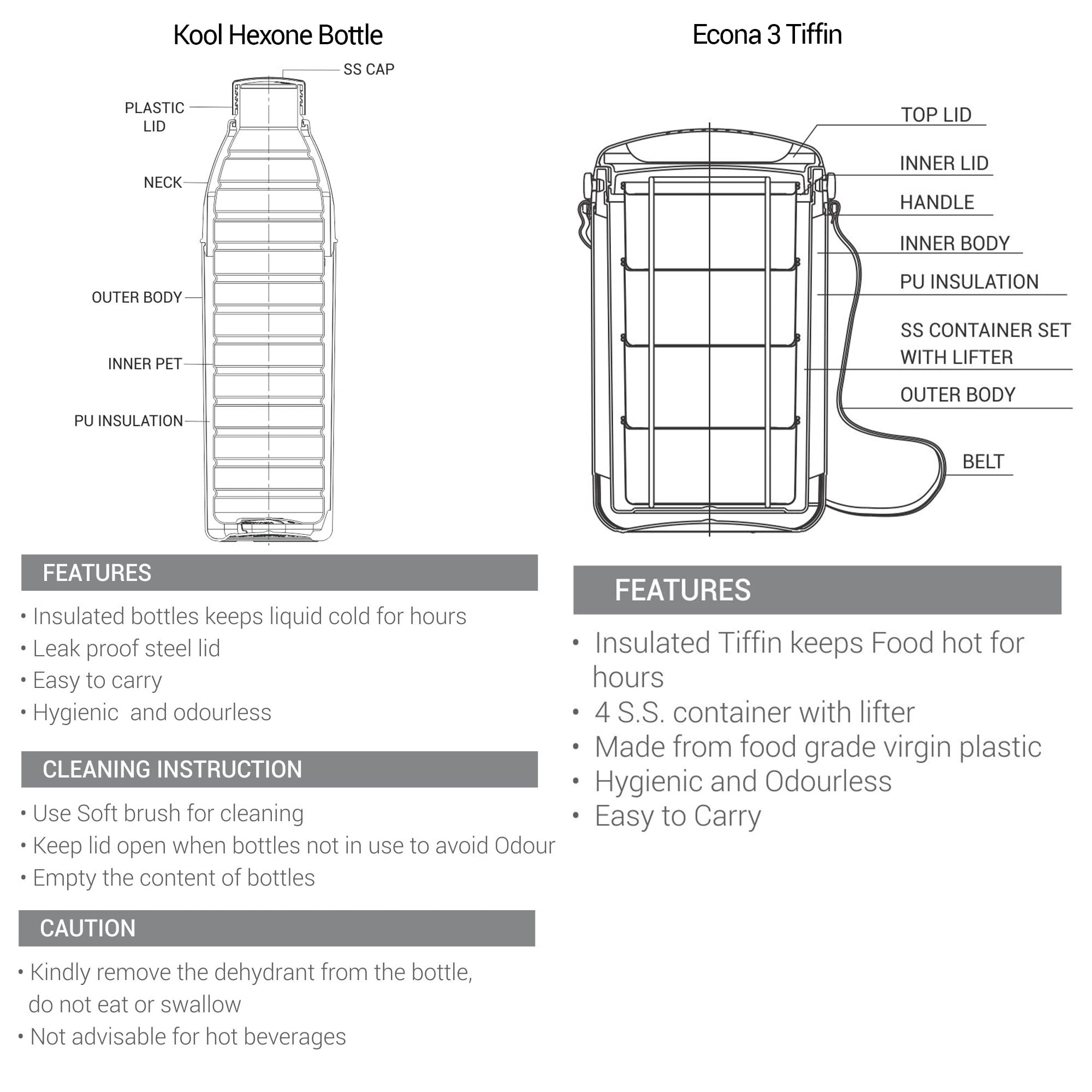 Milton Lunch Set - Leakproof Bottle & Lunch Box -7