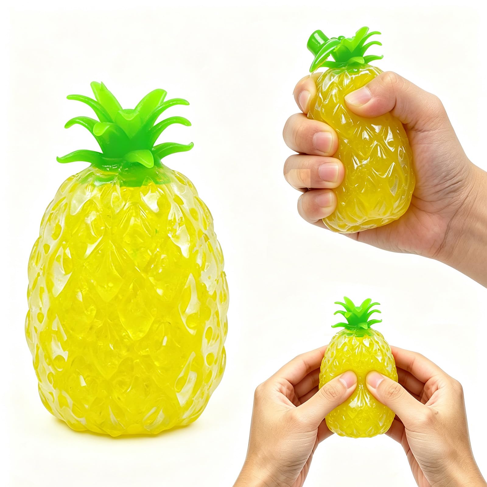 Squishy Strawberry Pineapple Bead-Filled Fidget Toys, Crunchy Stress Balls