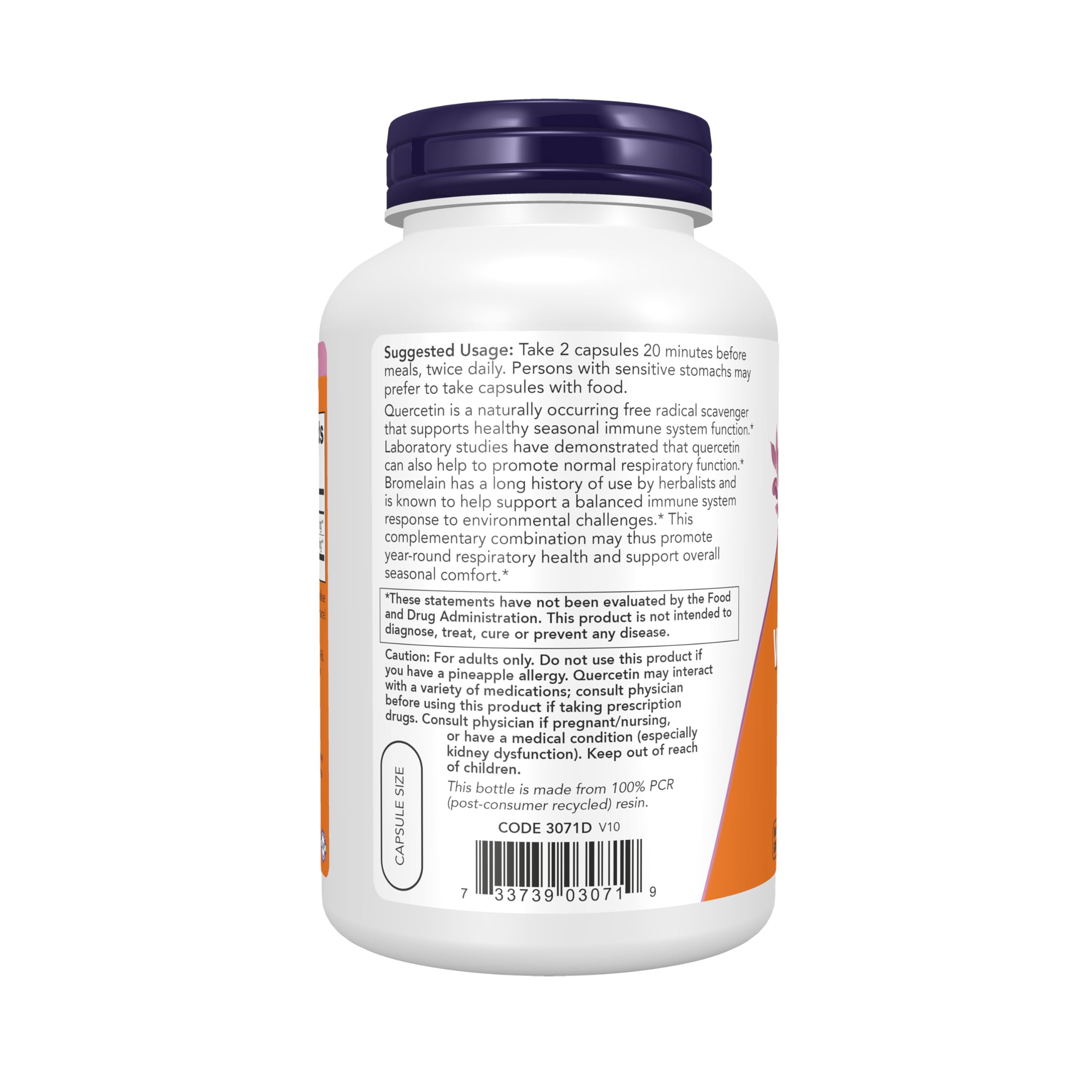 Now Supplements, Quercetin with Bromelain, 240 Veg Caps — Amazon image 3