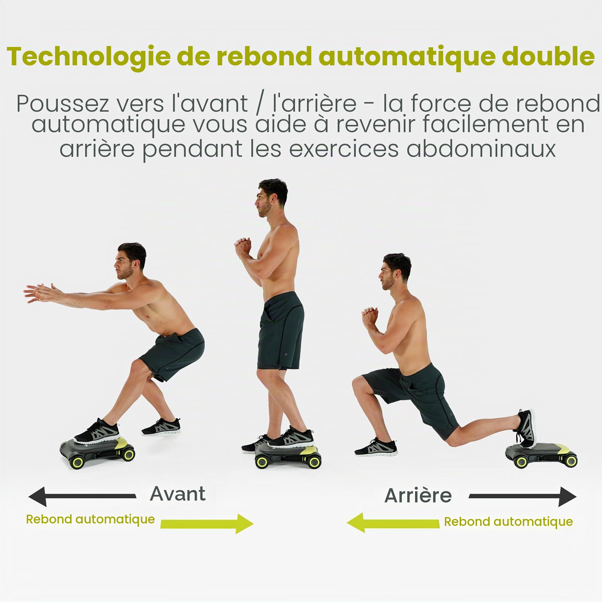 Wonder Core Slide Fit : rouleau abdominaux - Machine d'exercice - Entraînement de base à domicile - Jeux de fitness - Roue abdominale pour salle de sport à domicile - Application d'entraînement
