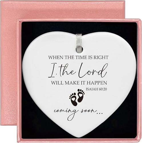 Adorno Colgante Navideño en Forma de Corazón - Regalo de Anuncio de Embarazo - Promocionado a Nuevos Abuelos Abuela Abuelo o Tía y Tío - Nuevo Bebé