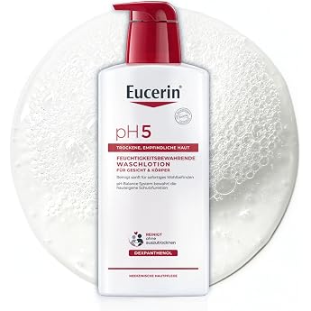 Eucerin pH5 Moisturising Wash Lotion 400 ml Shower Gel | Gentle daily shower for dry and sensitive skin, soap-free, pH neutra