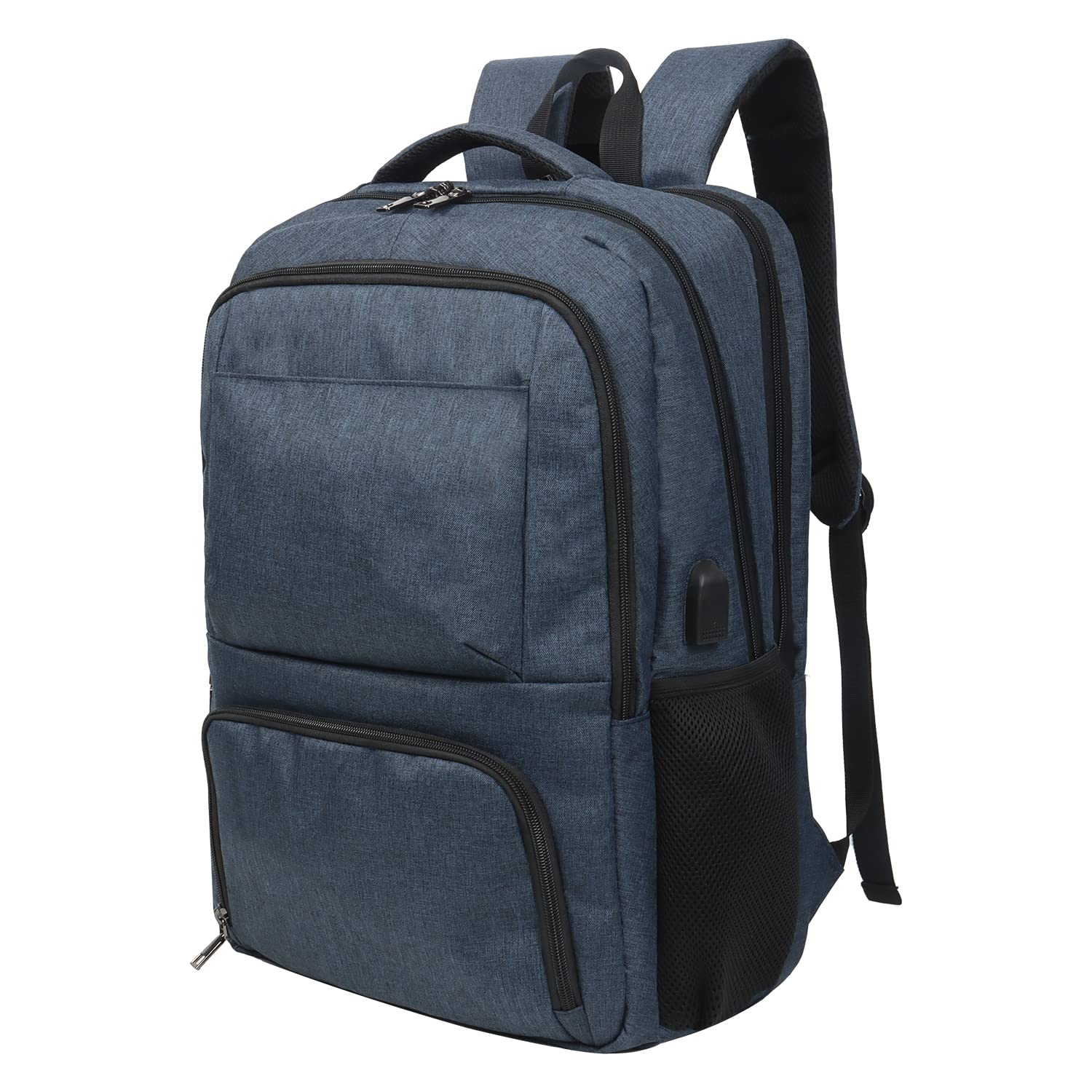 TITILT Laptop Backpack Fits 17 Inch Computer, Bussiness Travel Backpack with USB Charging Port and Anti Theft Pocket, Navy