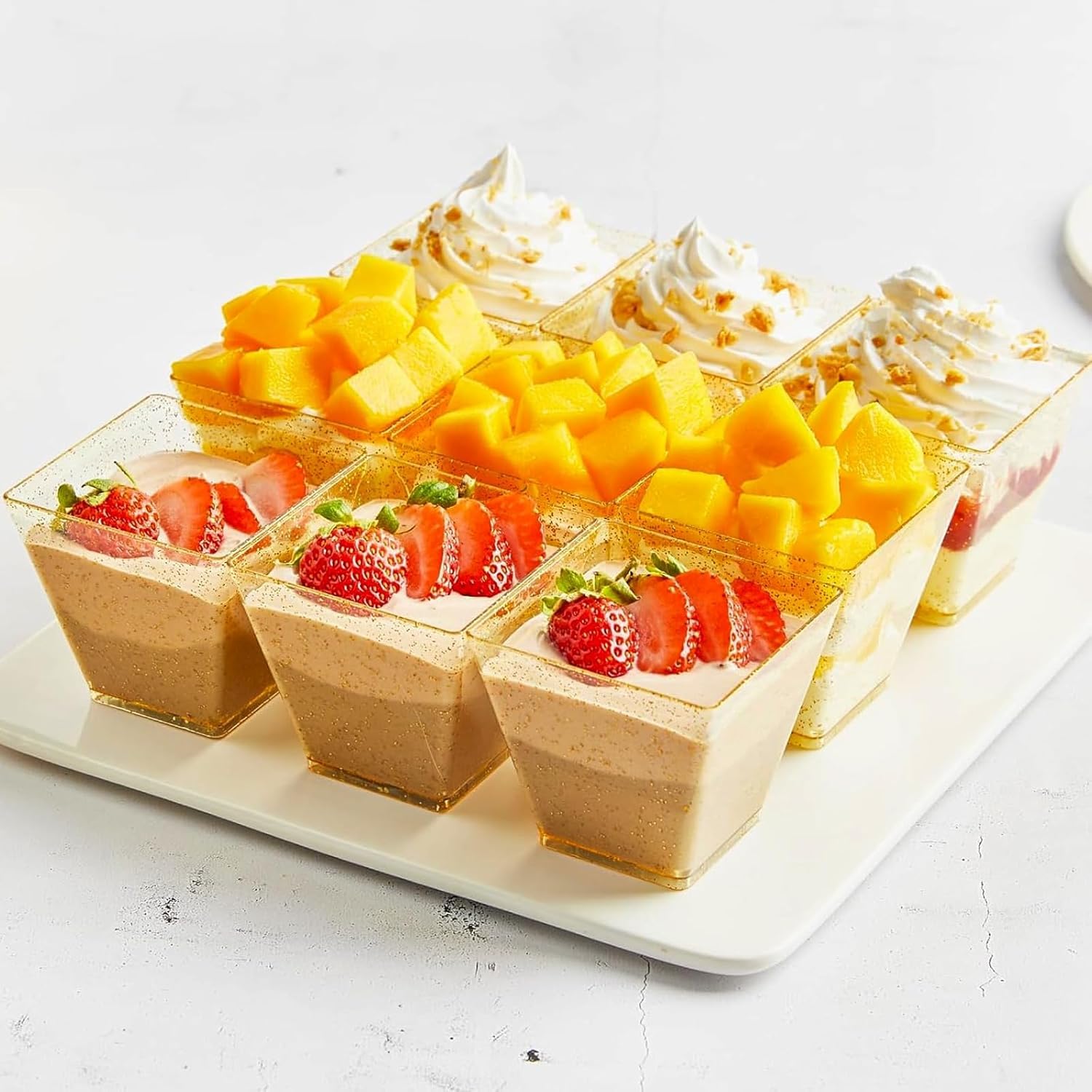 KOOSREEL Dessertkopjes, 50 stuks, 60 ml, goudkleurig, bekers met
