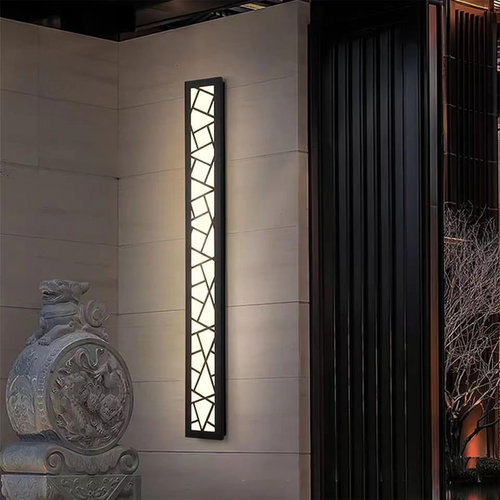 Appliques murales d'extérieur de 80 cm de long, luminaires LED modernes, applique murale rectangulaire noire 30 W, lumière chaude 3000 K, étanche IP65, pour maison, terrasse et jardin.