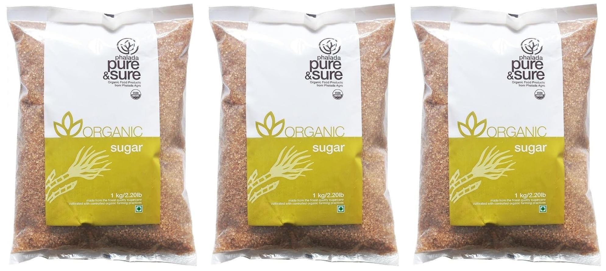 Phalada Pure & Sure Organic Brown Sugar 1Kg (Pack of 3) | 100% Unrefined & Naturally Processed | Freshly Squeezed Sugar Cane | Enriched with Essentials Nutrients | No Preservatives, No Additives (B0CLKCKJQY) Amazon Price History, Amazon Price Tracker