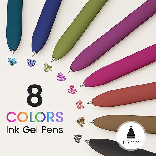 Miniatura 2 de Bolígrafos de gel coloridos retráctiles, tinta de colores, punta media de escritura suave de 0.028 pulgadas (0.7 mm), de secado rápido, para