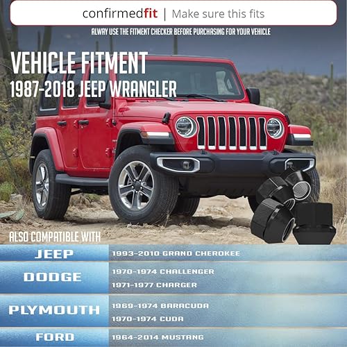 Vista 65 de Wheel Accessories Parts 20 tuercas hexagonales de 1/2"-20 roscas de 1.378 in 1.38" de largo cromadas 13/16" 0.827 in para Ford Mustang Jeep CJ