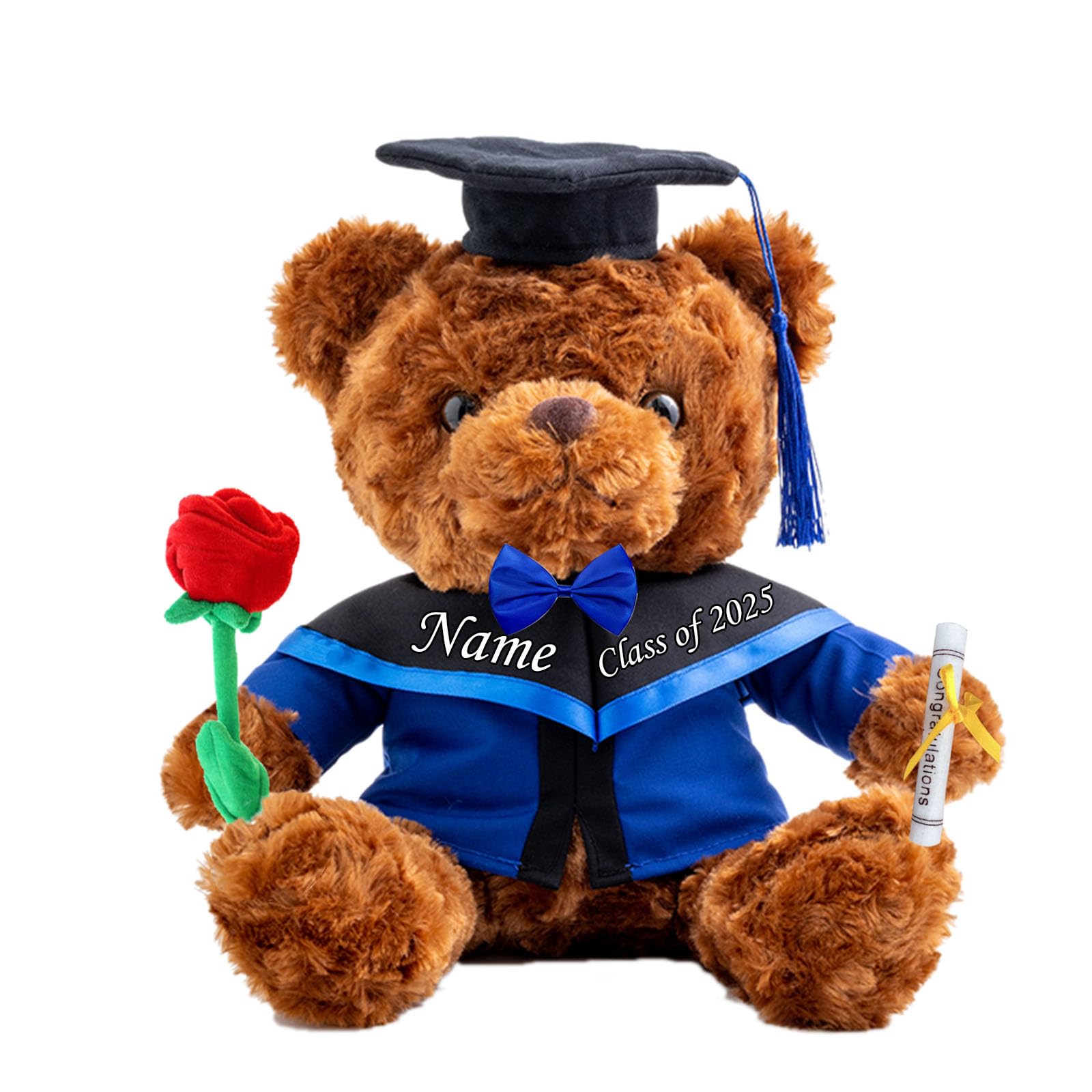 Personalized Graduation Teddy Bear - Custom Text/Photo, 8 Inch With Cap & Diploma, Graduation Gift For Her Or Him - View #3