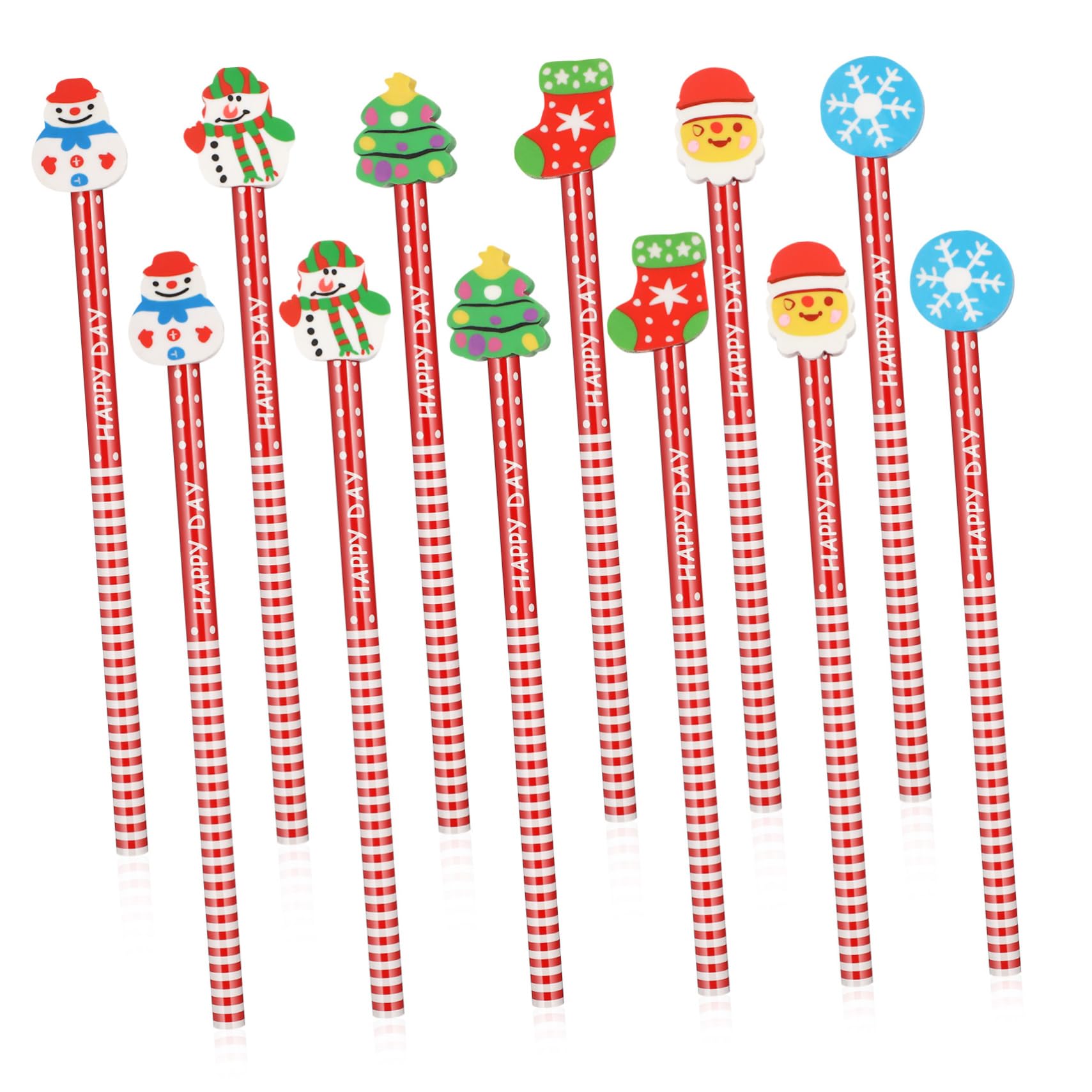 4 Sätze Weihnachts-radierstift-set Schreibkladde Weihnachtsbriefpapier Weihnachtsbleistifte Für Whiteboard Trocken Abwischbar Bleistift Hölzern 36 Stück * 4