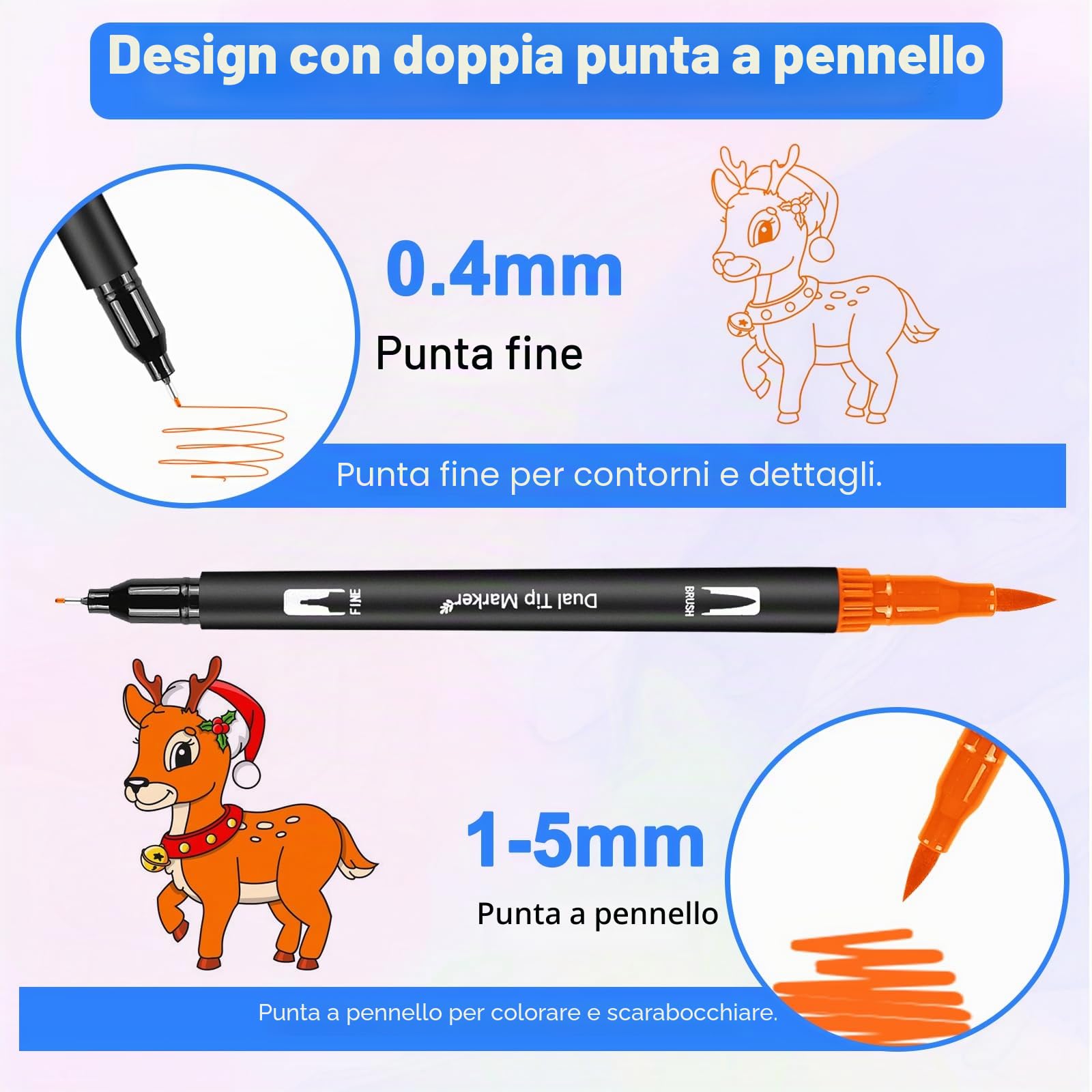 Pennarelli Brush Pen Lettering, 168 Colori Pennarelli Doppia Punta Fine e Grossa Pennello per Adulti Bambini Acquerello Set per Colorare, Bullet Journal, Mandala