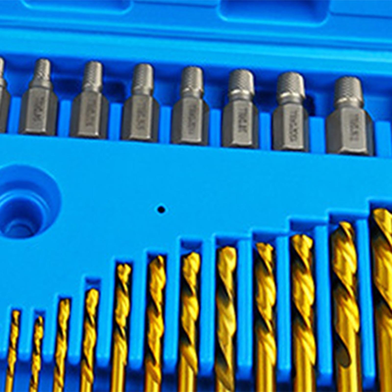 Jeu d'outils extracteur de vis - 35 pièces haute résistance avec étui de rangement pour vis et boulons endommagés, mécanisme d'inversion pratique pour une extraction facile