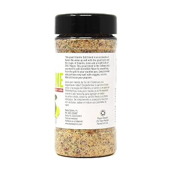 Cilantro Lime Pepper Salt, 8 Ounce | A zesty blend of cilantro, lime, pepper, and kosher salt that adds bright flavor to meats, seafood, vegetables, and tacos