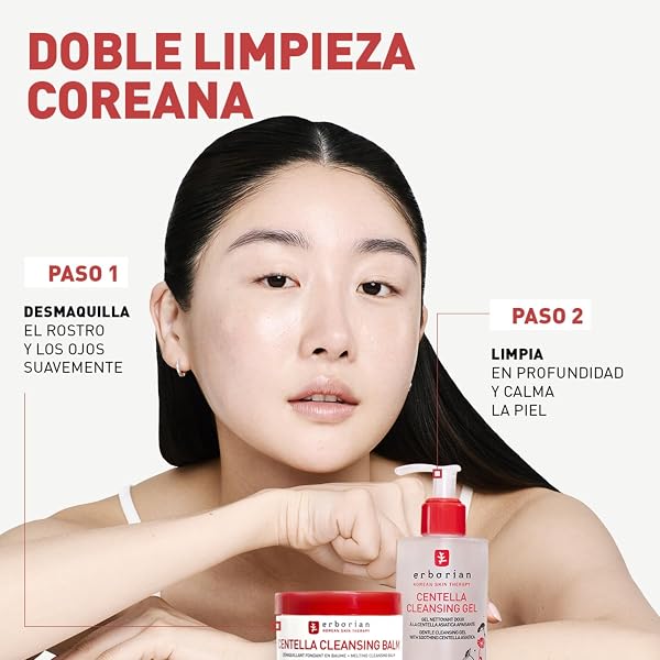 Erborian - Centella Cleansing - Aceite desmaquillante, gel limpiador, bálsamo desmaquillante para el rostro con Centella Asiática - Todo tipo de pieles - Cuidado cosmético coreano - 5