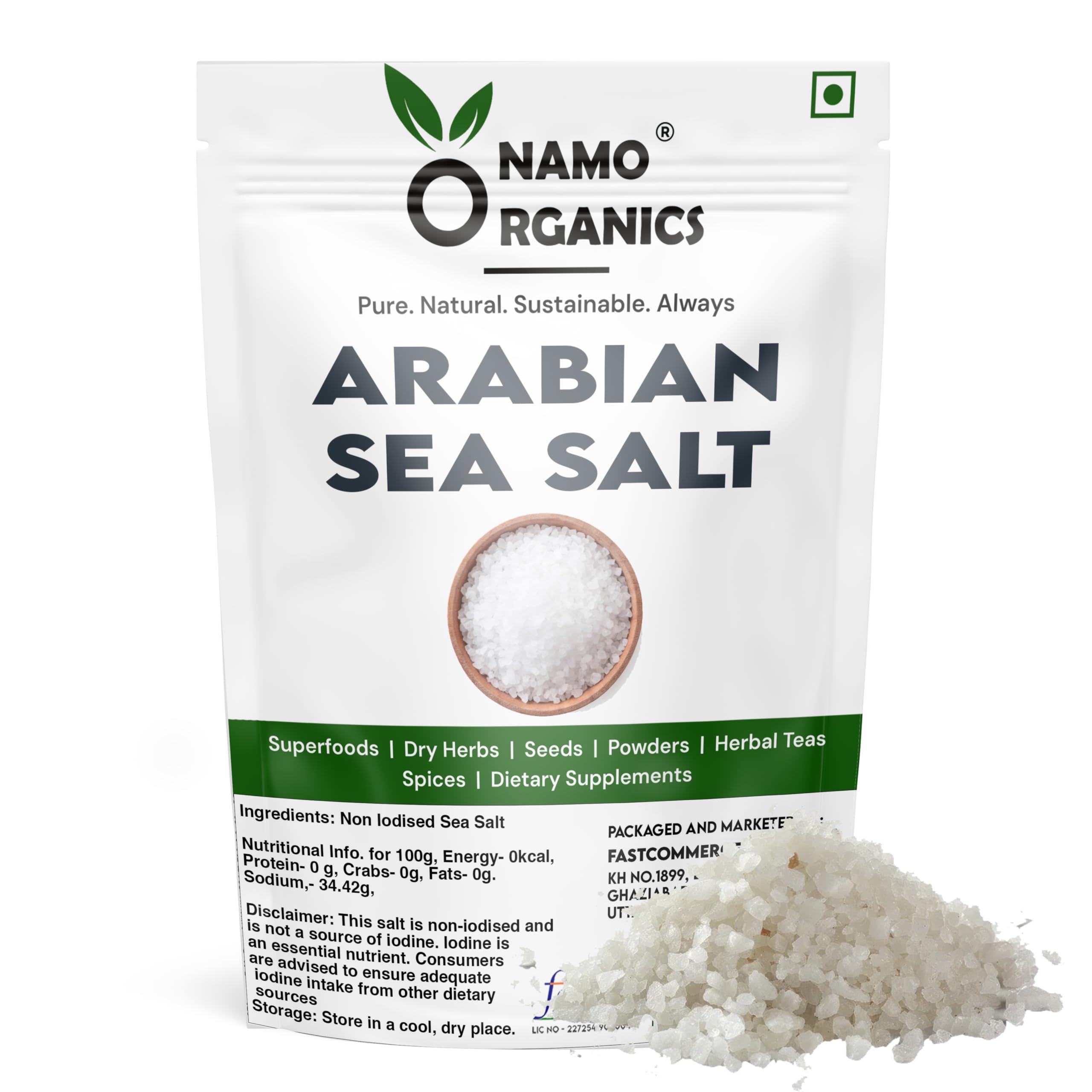Namo Organics - Celtic Sea Salt 500 g – Natural, Unrefined, Mineral-Rich Pure Sea Salt for Cooking, Baking, Seasoning & Health – Non-GMO, Gluten-Free, Kosher Certified