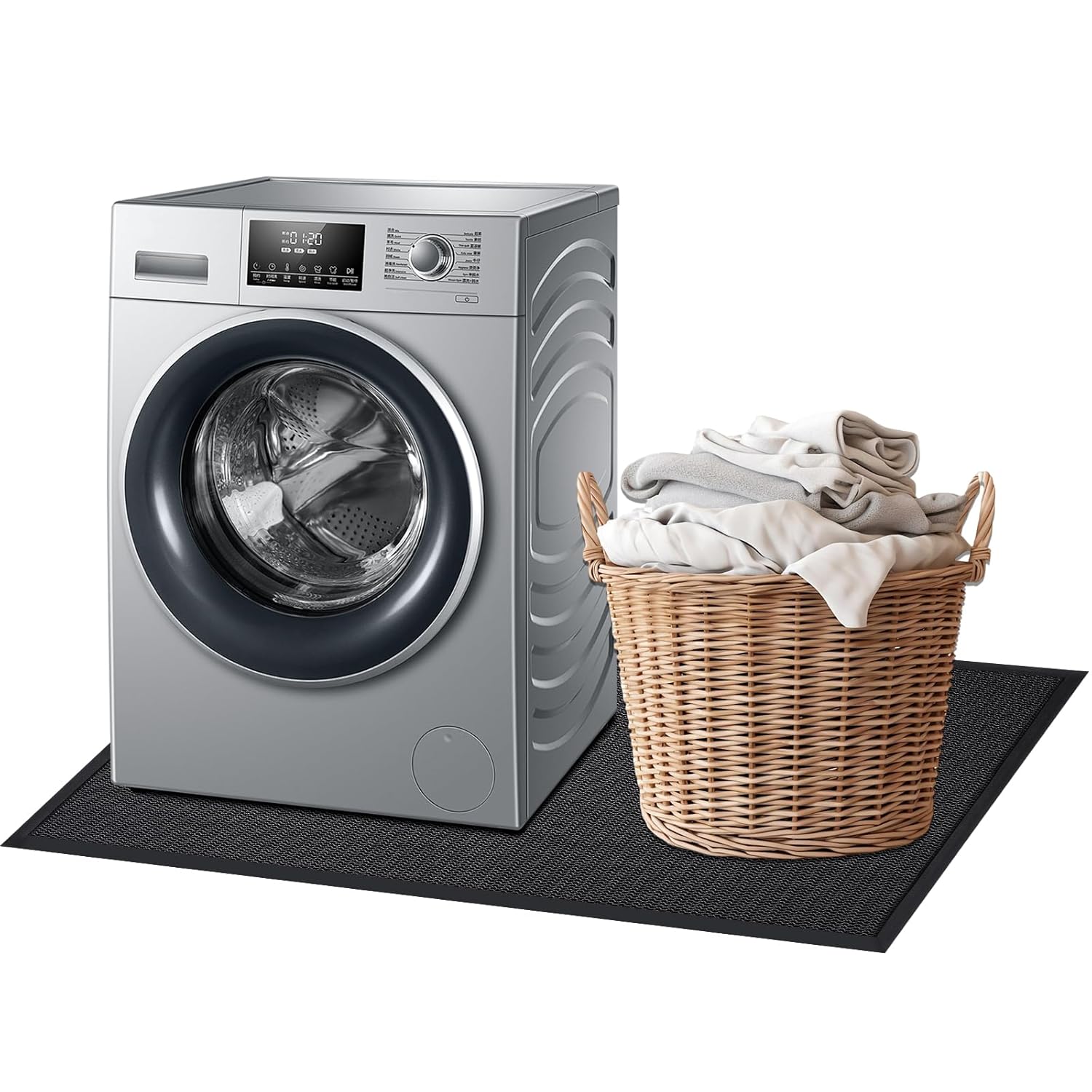 Washer Dryer Anti-Vibration Mat, Extra Large & Thick Mat for Under Washer and Dryer, Laundry Machine Non-Slip Shockproof Noise Reducing Pad for Floor Protection (47 * 32 Inch)