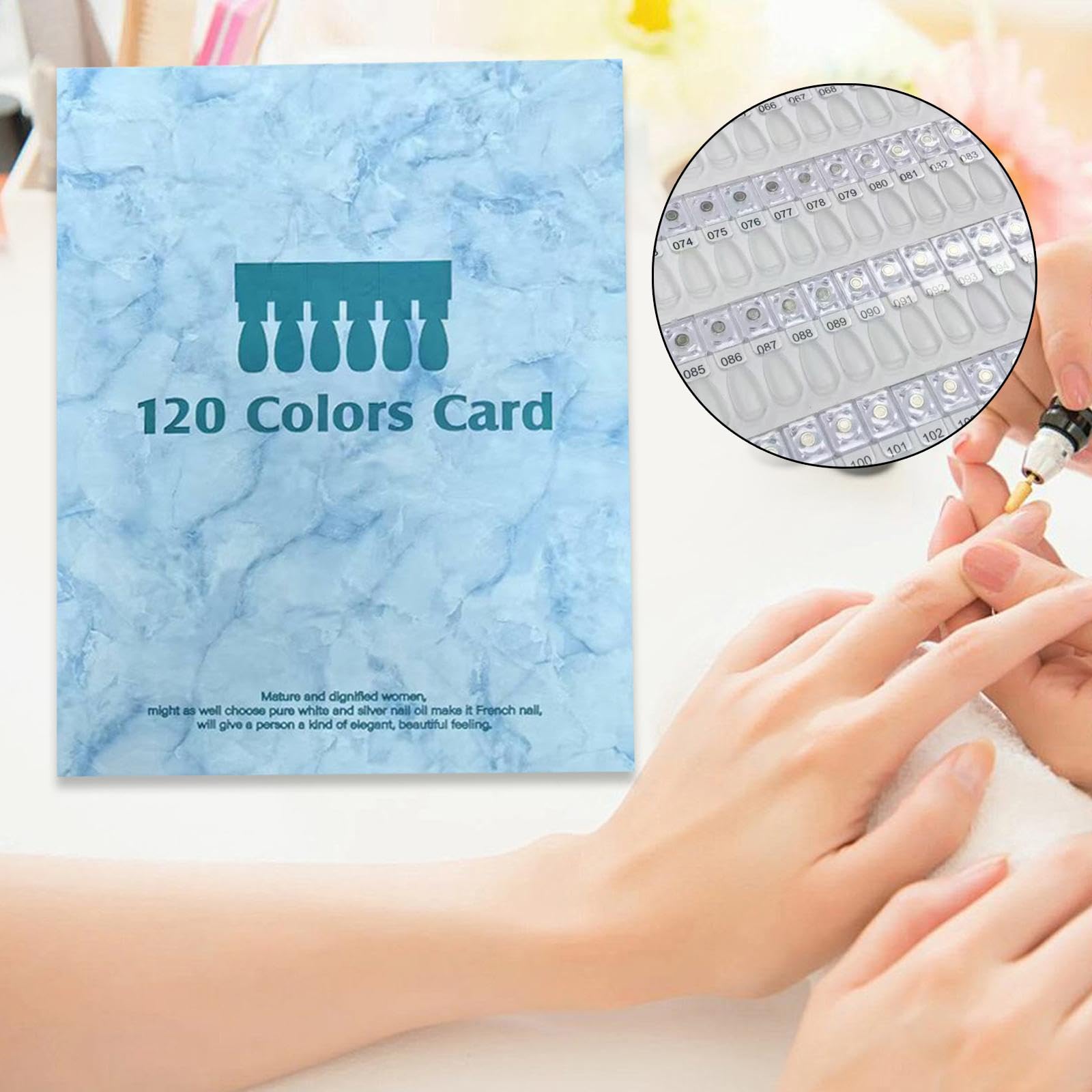 Nagelfarben Display Buch mit Farbmuster Buch Nagellack Präsentationsbuch Nagelspitzen Musterbuch PU Schaumstoff Leicht zu Nutzen für Sammler Studios G, Blau