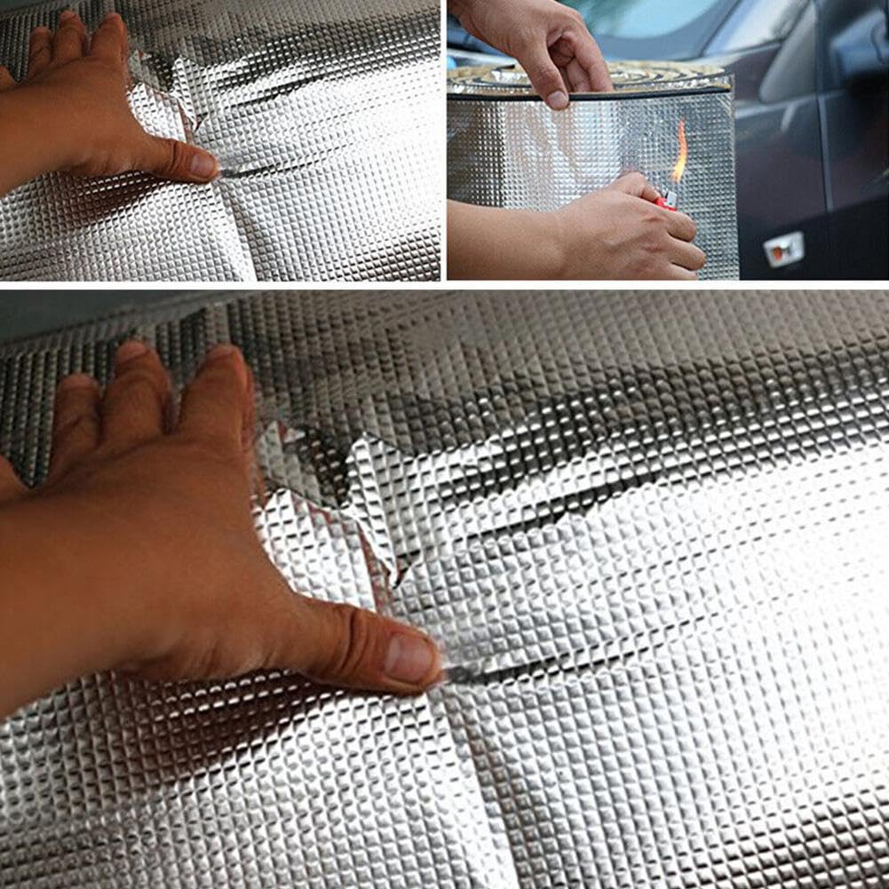 MIGIFTDY Mata izolacyjna do samochodu, mata wygłuszająca 5 mm, mata izolacyjna z aluminium butylowego, samoprzylepna, ochrona przed hałasem, izolacja akustyczna i antywibracyjna