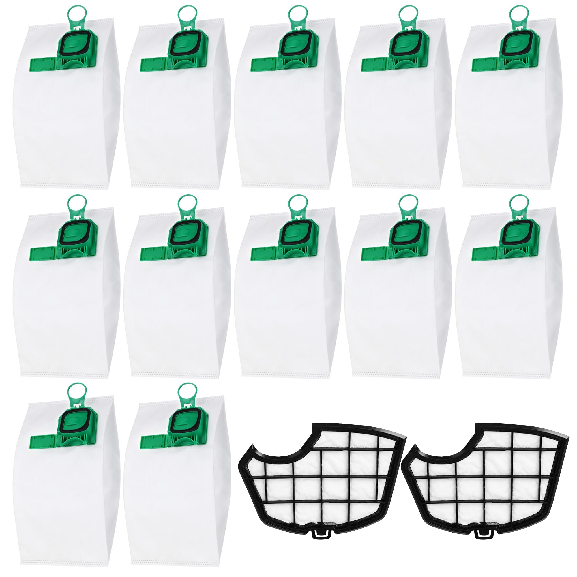 12 Staubbeutel für Vorwerk Kobold VK140 VK150 FP140 FP150 + 2 Filter,Kompatibles Zubehör,Zubehör-Set für Vorwerk Kobold Staubsauger